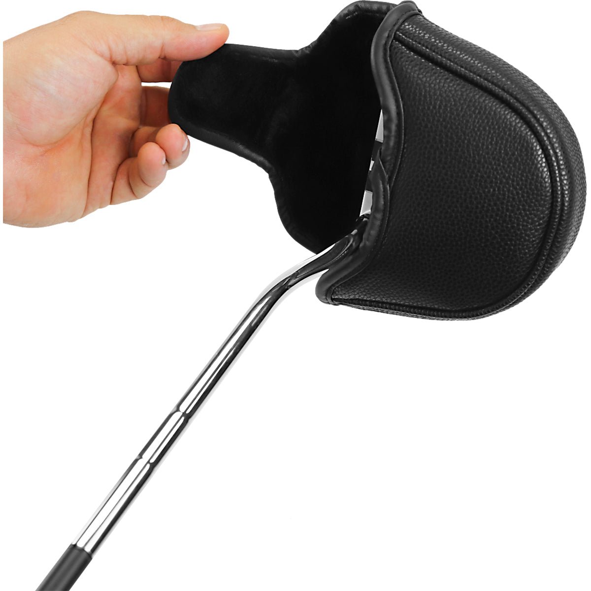 IZZO Premium Leather Golf Putter Headcover - Black - Forza Sports
