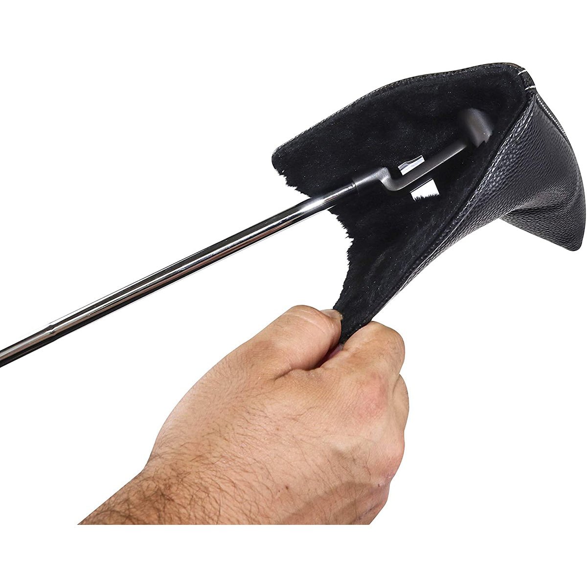 IZZO Premium Leather Golf Putter Headcover - Black - Forza Sports