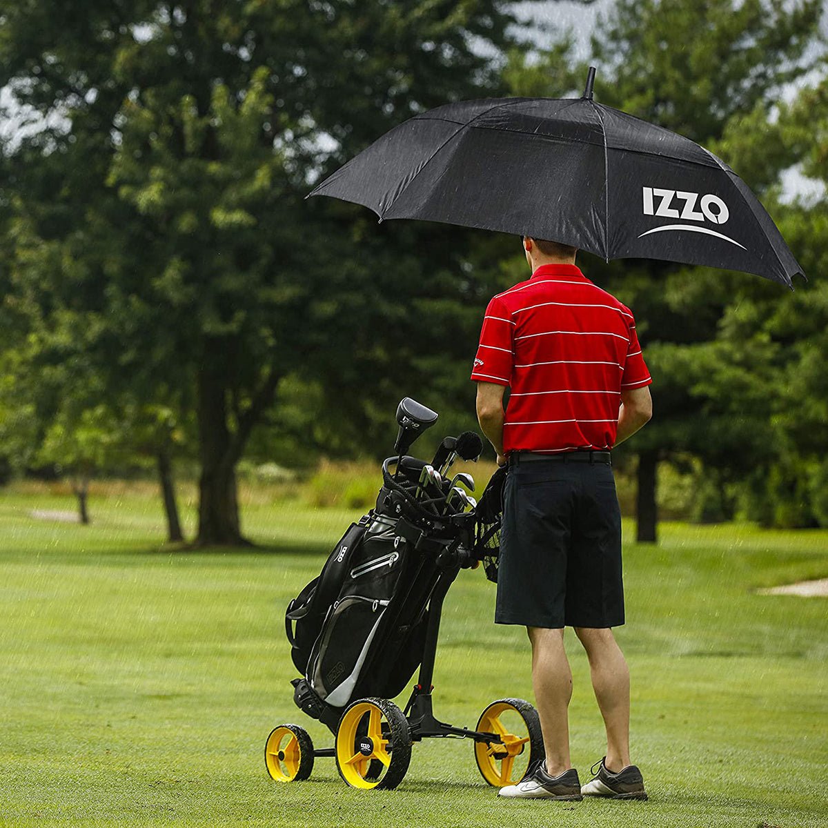 Izzo Golf 56" Umbrella - Black - Forza Sports