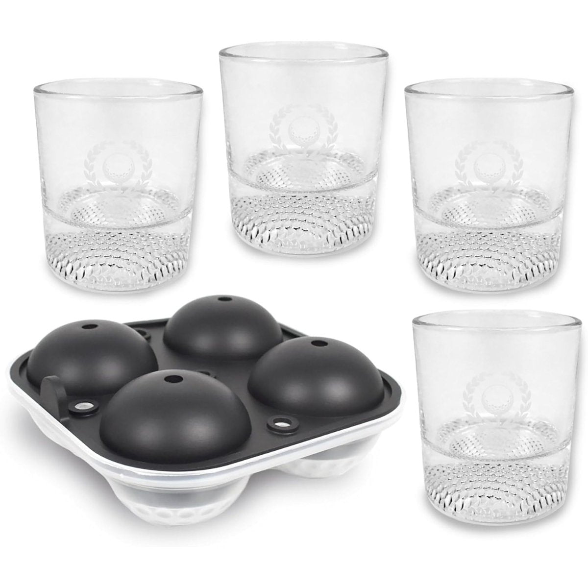 Izzo Golf Whiskey Glass & Golf Ball Ice Set - Forza Sports