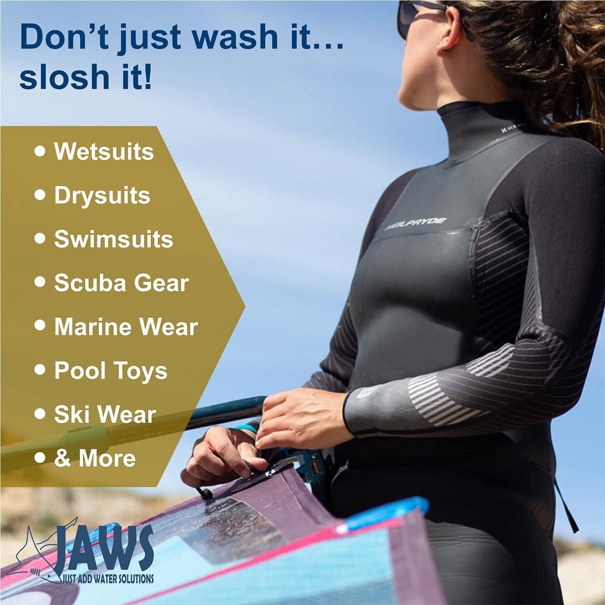 JAWS 32 oz. Slosh Wetsuit Shampoo for Water Sports and Gear - Forza Sports
