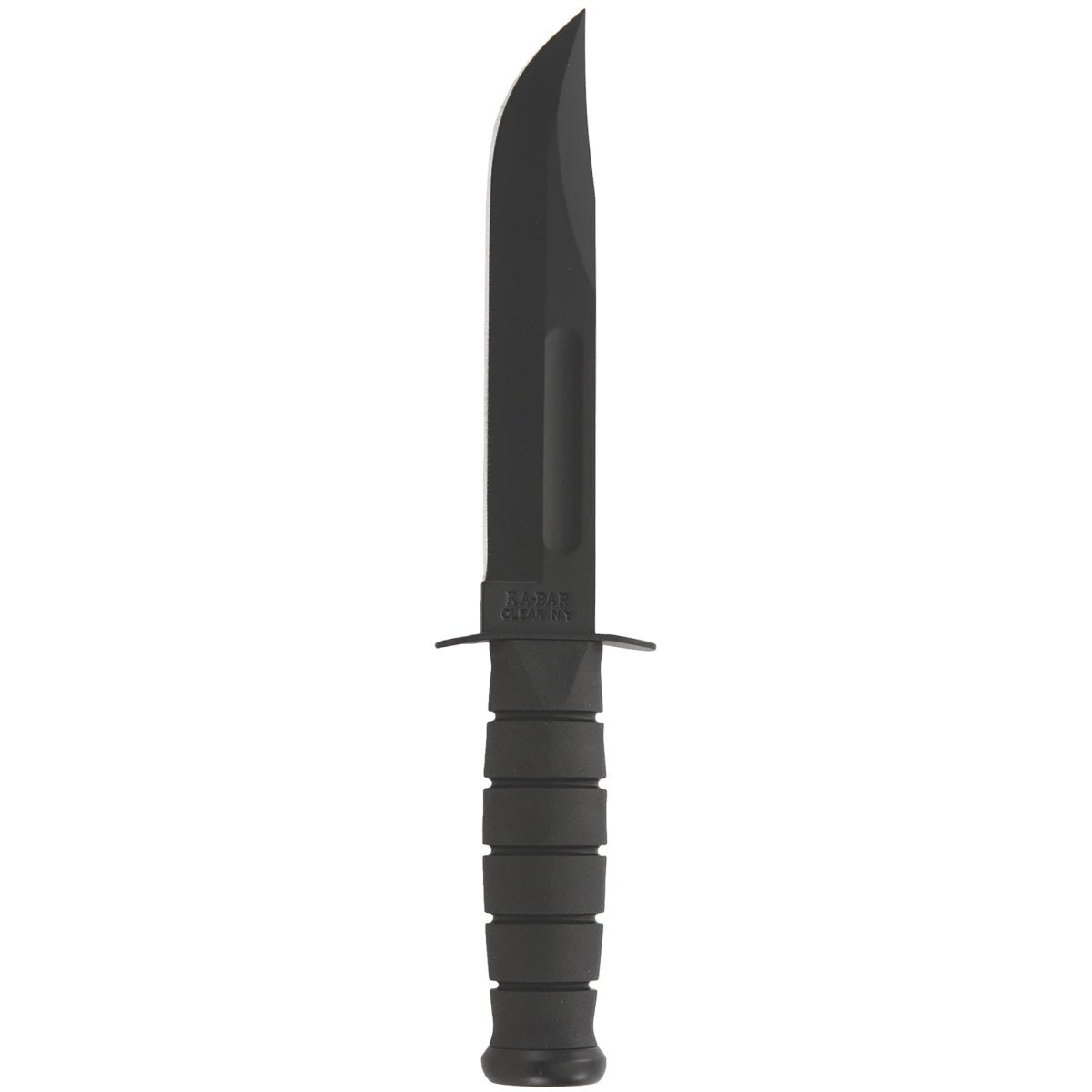 KA - BAR 7" Clip Point Blade Full - Size Straight Edge Utility Knife w/Sheath - Black - Forza Sports