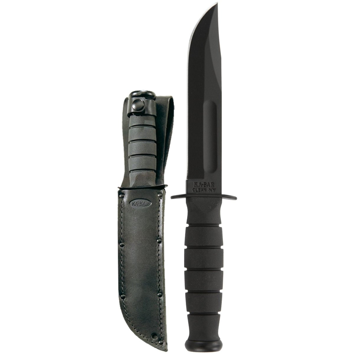 KA - BAR 5.25" Fixed Blade Short Knife w/ Sheath - Black - Forza Sports