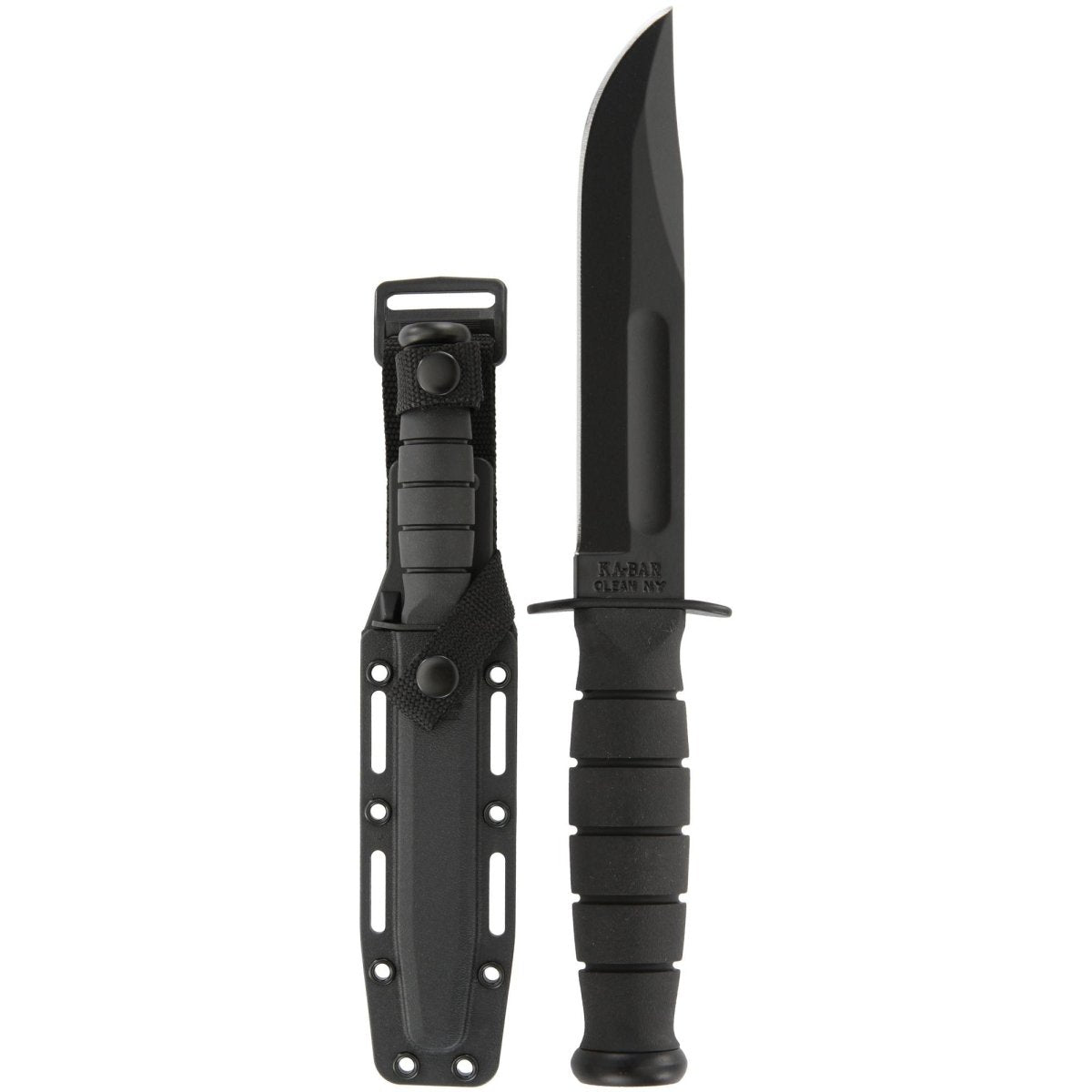 KA - BAR 5.25" Fixed Blade Short Knife w/ Sheath - Black - Forza Sports