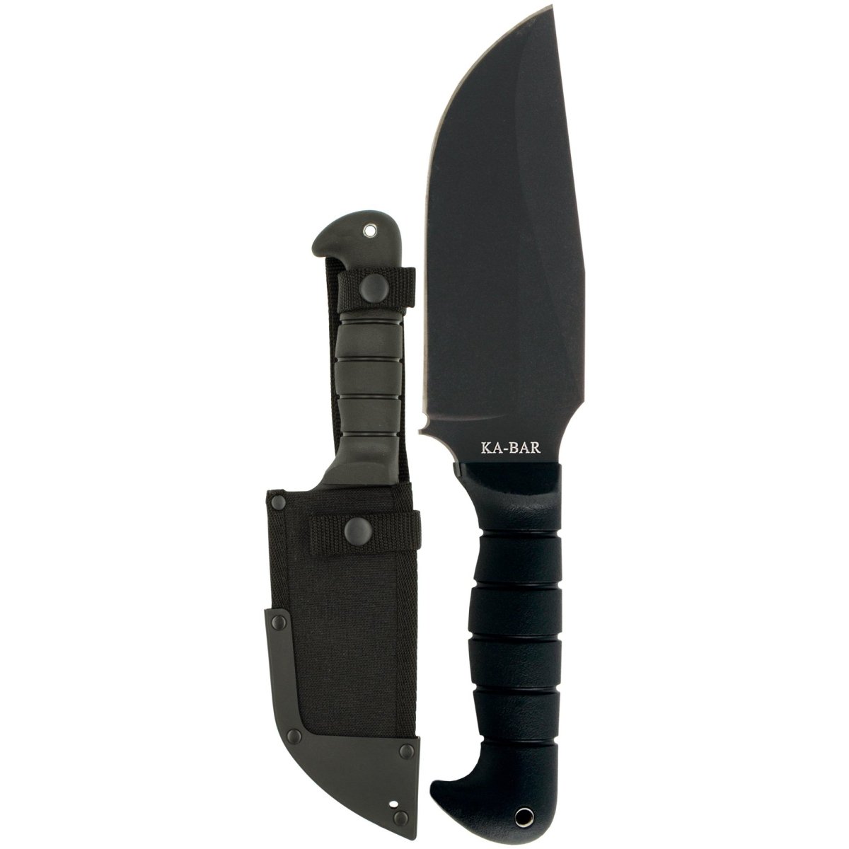 KA - BAR 6.75" Fixed Blade Heavy - Duty Warthog Knife w/ Sheath - Black - Forza Sports