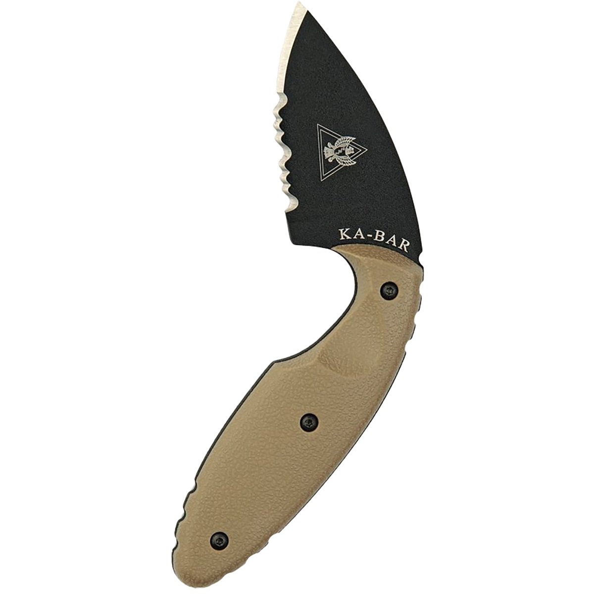 KA - BAR 2.313" Blade Original TDI Half Serrated Knife w/ Sheath and Clip - Brown - Forza Sports