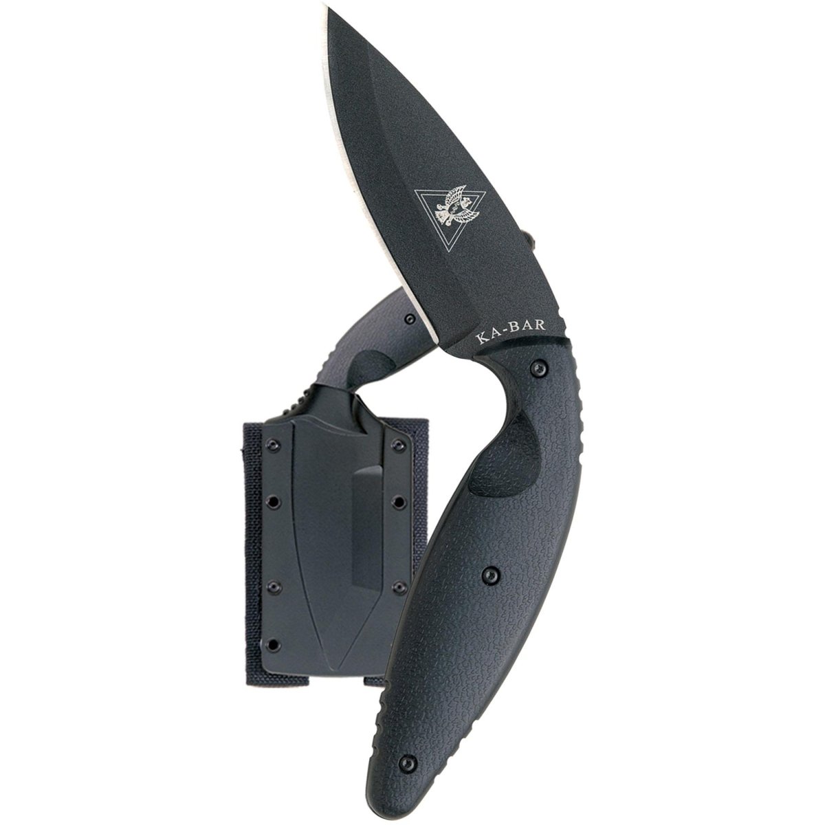 KA - BAR 3.688" Fixed Blade Large TDI Knife w/ Sheath - Black - Forza Sports