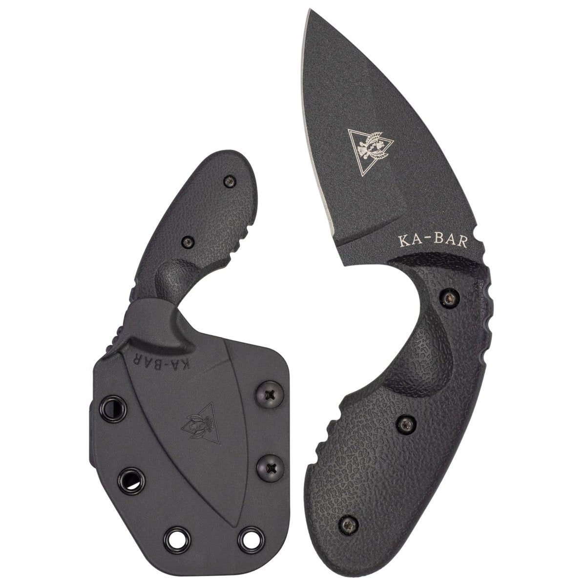 KA - BAR 2.71" Fixed Blade TDI Investigator Knife w/ Sheath and Clip - Black - Forza Sports
