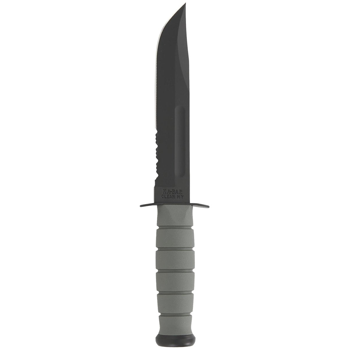 KA - BAR 7" Fixed Partially Serrated Blade Full Size Knife w/ Sheath - Green - Forza Sports
