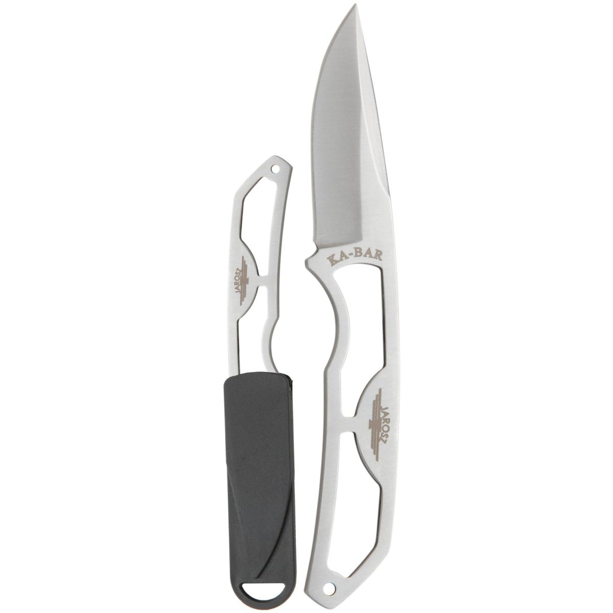 KA - BAR 2.5" Blade Jarosz Rambler Skeleton Knife w/ Sheath - Silver - Forza Sports