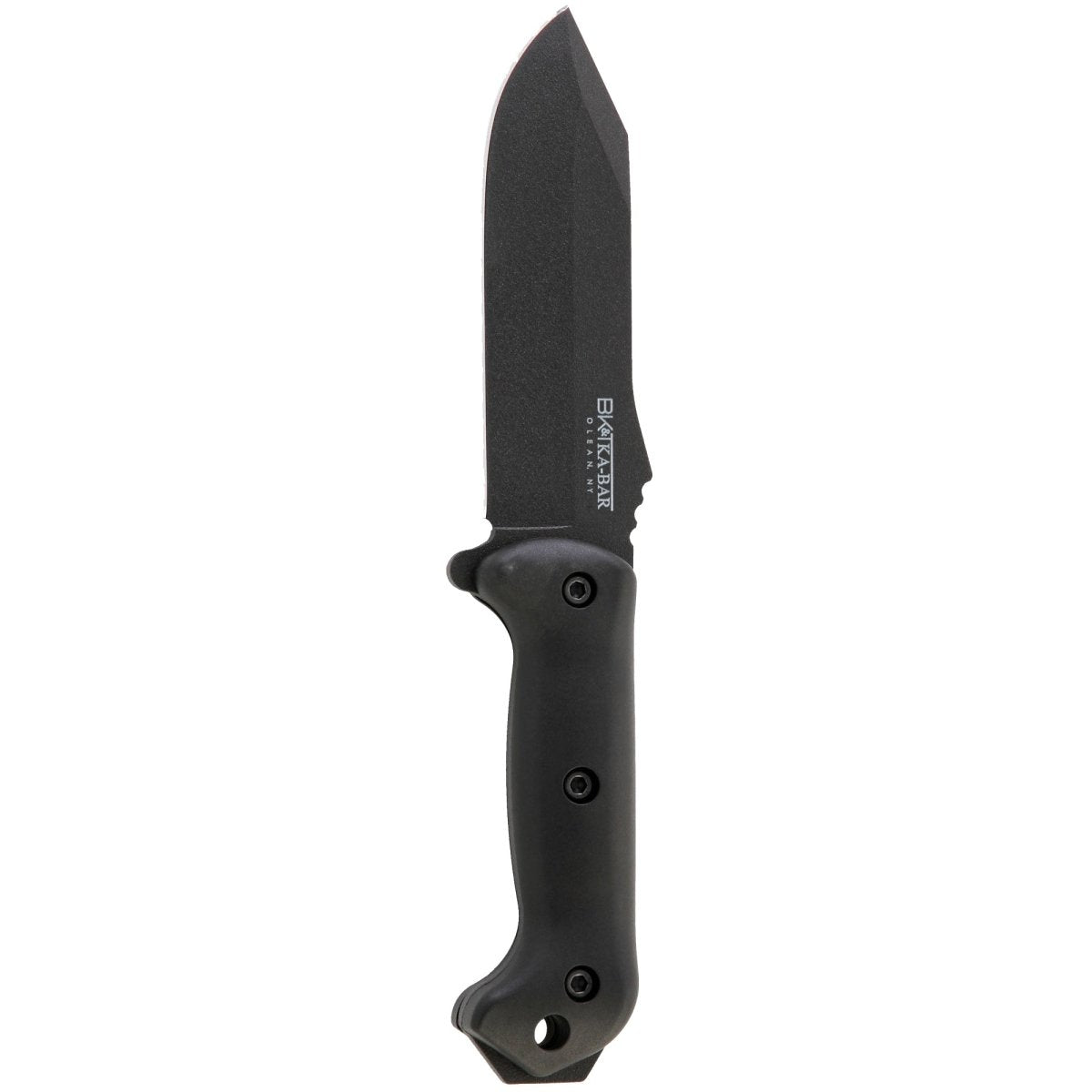 KA - BAR 5.5" Straight Edge Fixed Blade Becker Crewman Knife w/ Sheath - Black - Forza Sports