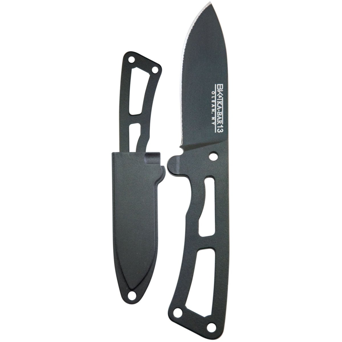KA - BAR 2.5" Straight Edge Fixed Blade Becker Remora Knife w/ Shealth - Black - Forza Sports