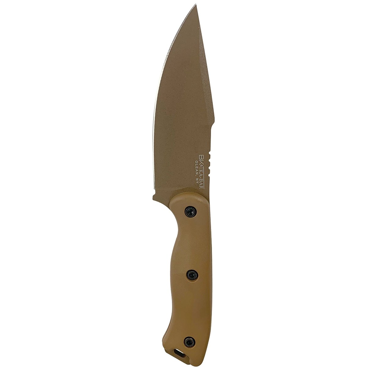 KA - BAR 4.625" Straight Edge Fixed Blade BK18 Becker Harpoon w/ Sheath - Brown - Forza Sports