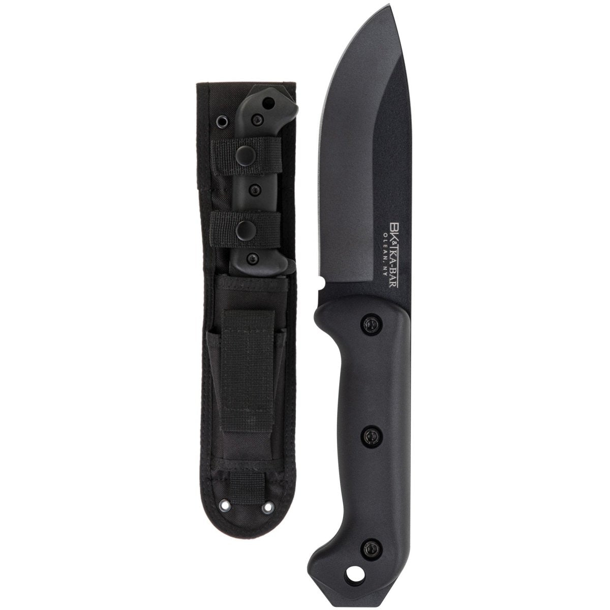 KA - BAR 5.25" Straight Edge Fixed Blade Becker Campanion Knife - Black - Forza Sports