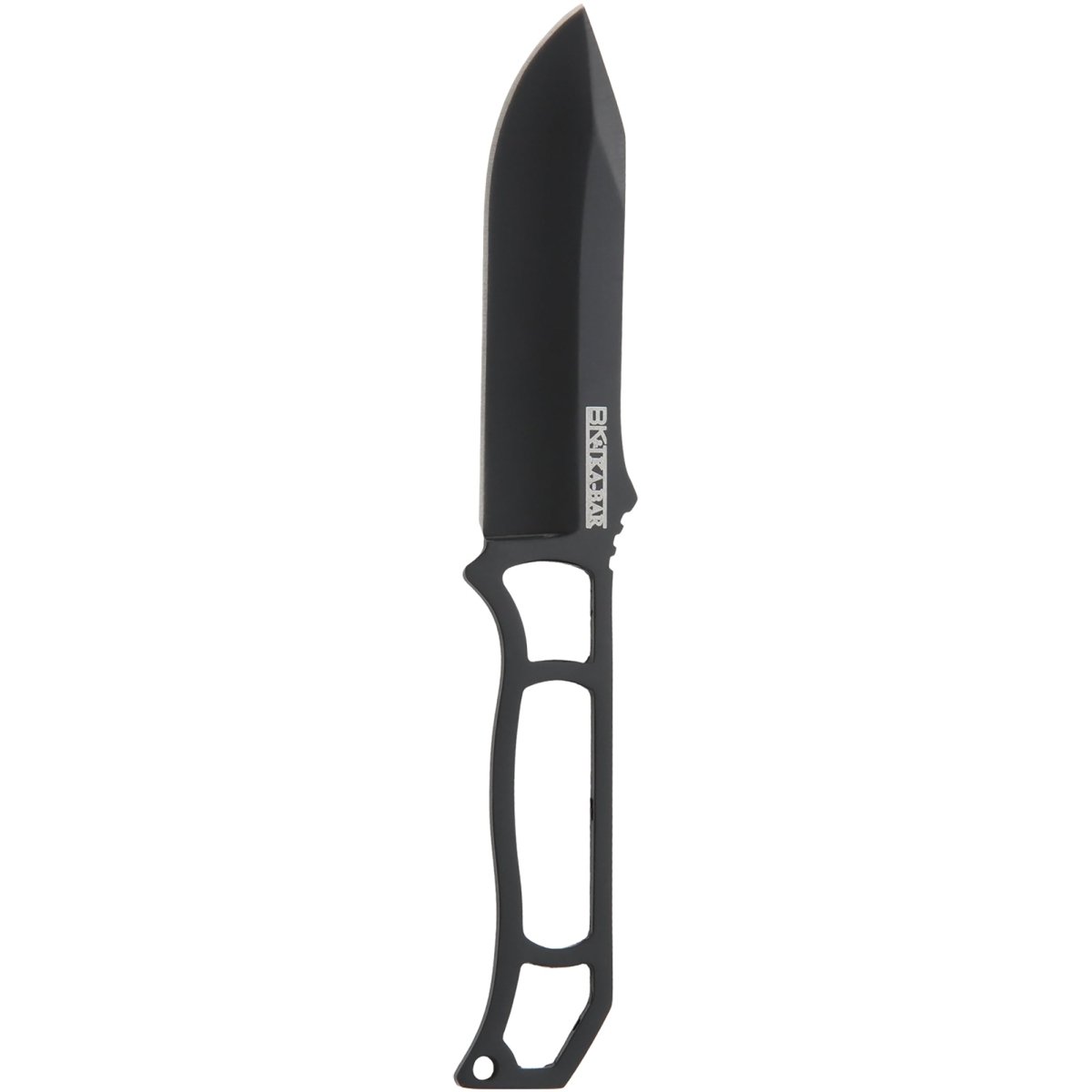 KA - BAR 3.25" Straight Edge Becker Skeleton Knife w/ Sheath - Black - Forza Sports