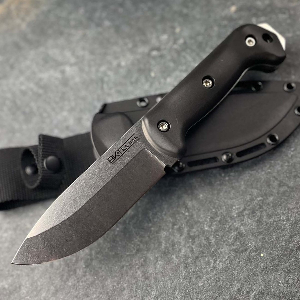 KA - BAR 5" Becker MagnaCut Campanion Knife with Sheath - Black - Forza Sports