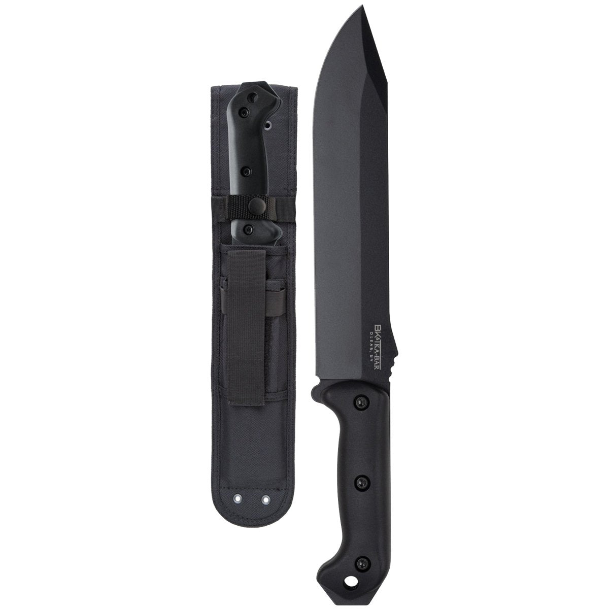 KA - BAR 9.25" Fixed Blade Becker Combat Bowie Knife w/ Sheath - Black - Forza Sports