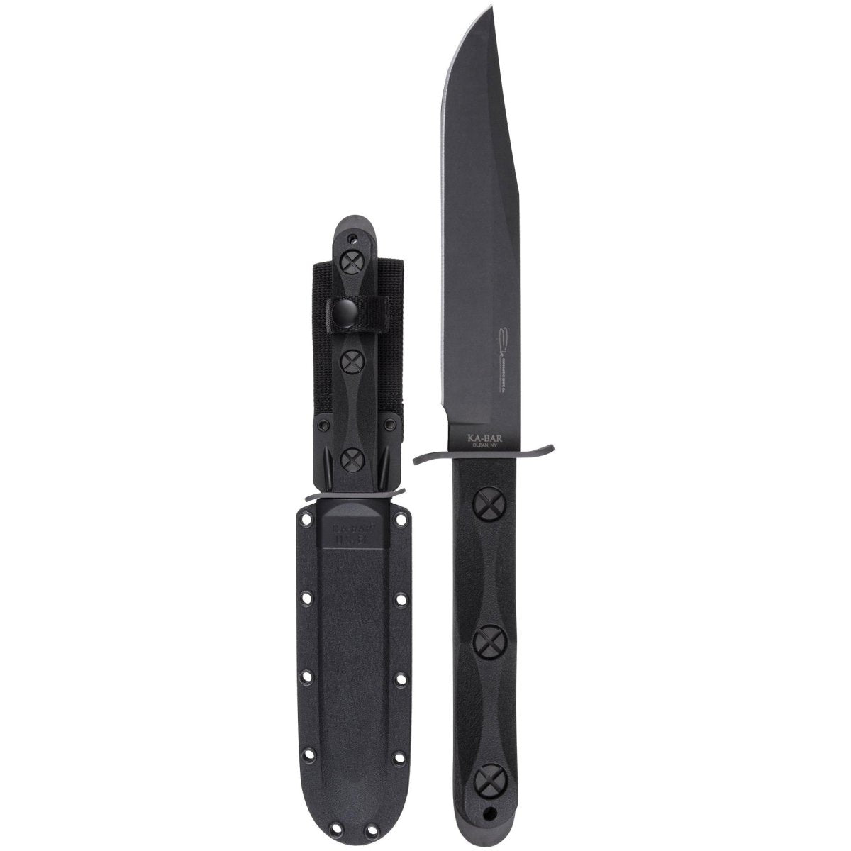 KA - BAR 6.875" Fixed Blade Ek Model 5 Knife w/Sheath - Black - Forza Sports