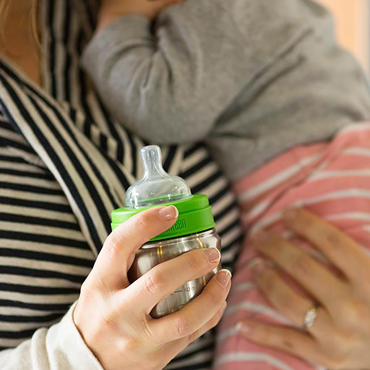 Klean Kanteen 9 oz. Baby Bottle with Medium Flow Nipple - Brushed Stainless - Forza Sports