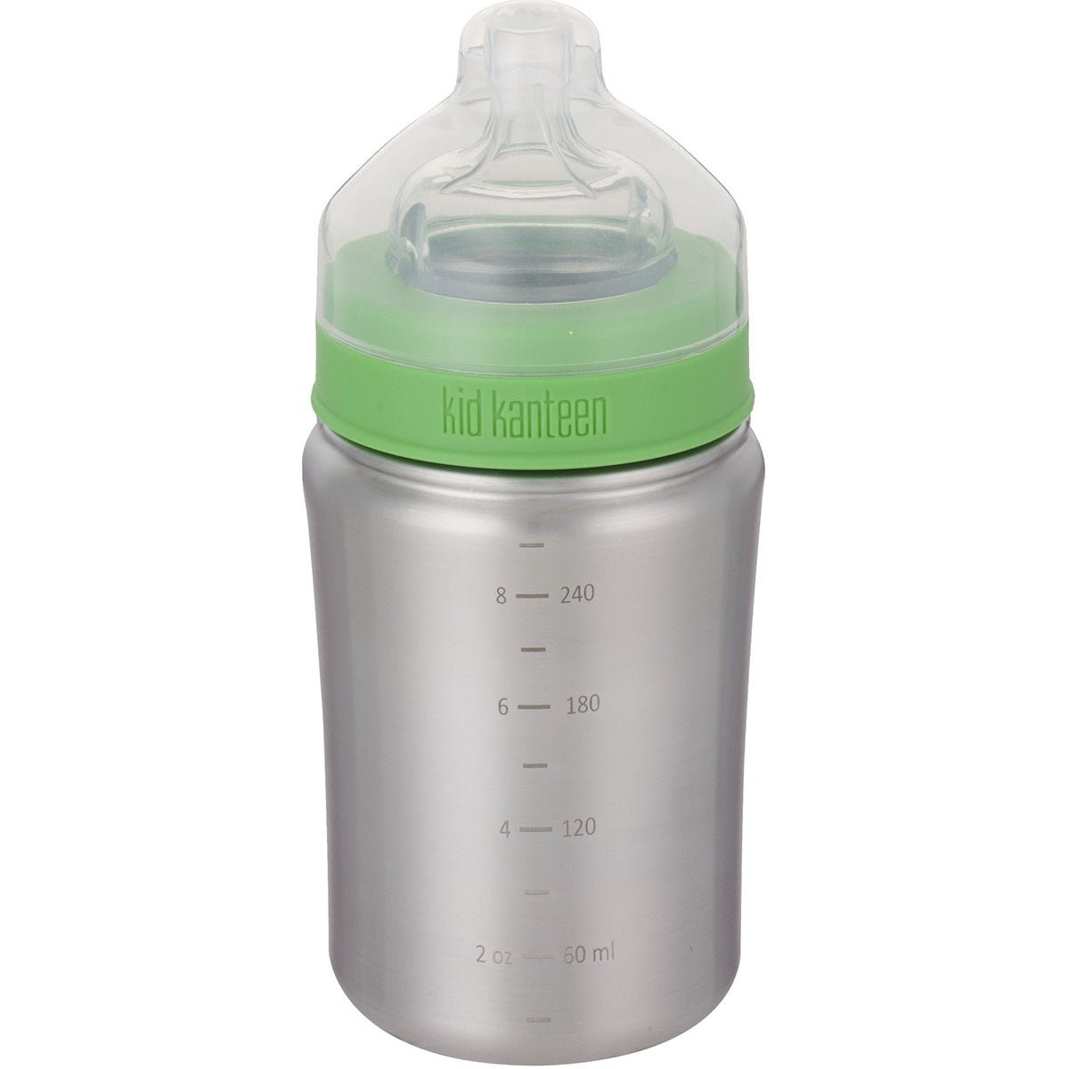 Klean Kanteen 9 oz. Baby Bottle with Medium Flow Nipple - Brushed Stainless - Forza Sports