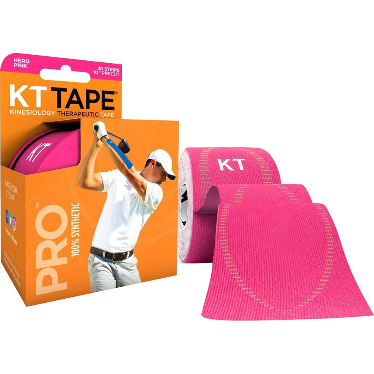KT Tape Pro Golf 10" Precut Kinesiology Therapeutic Sports Roll - 20 Strips - Forza Sports
