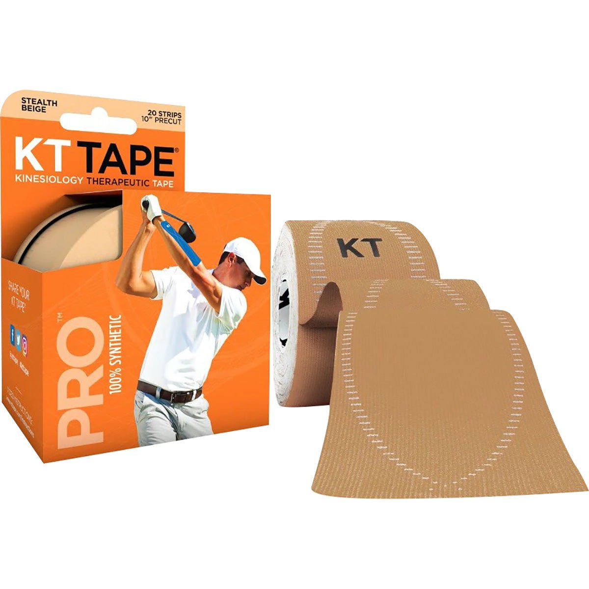 KT Tape Pro Golf 10" Precut Kinesiology Therapeutic Sports Roll - 20 Strips - Forza Sports