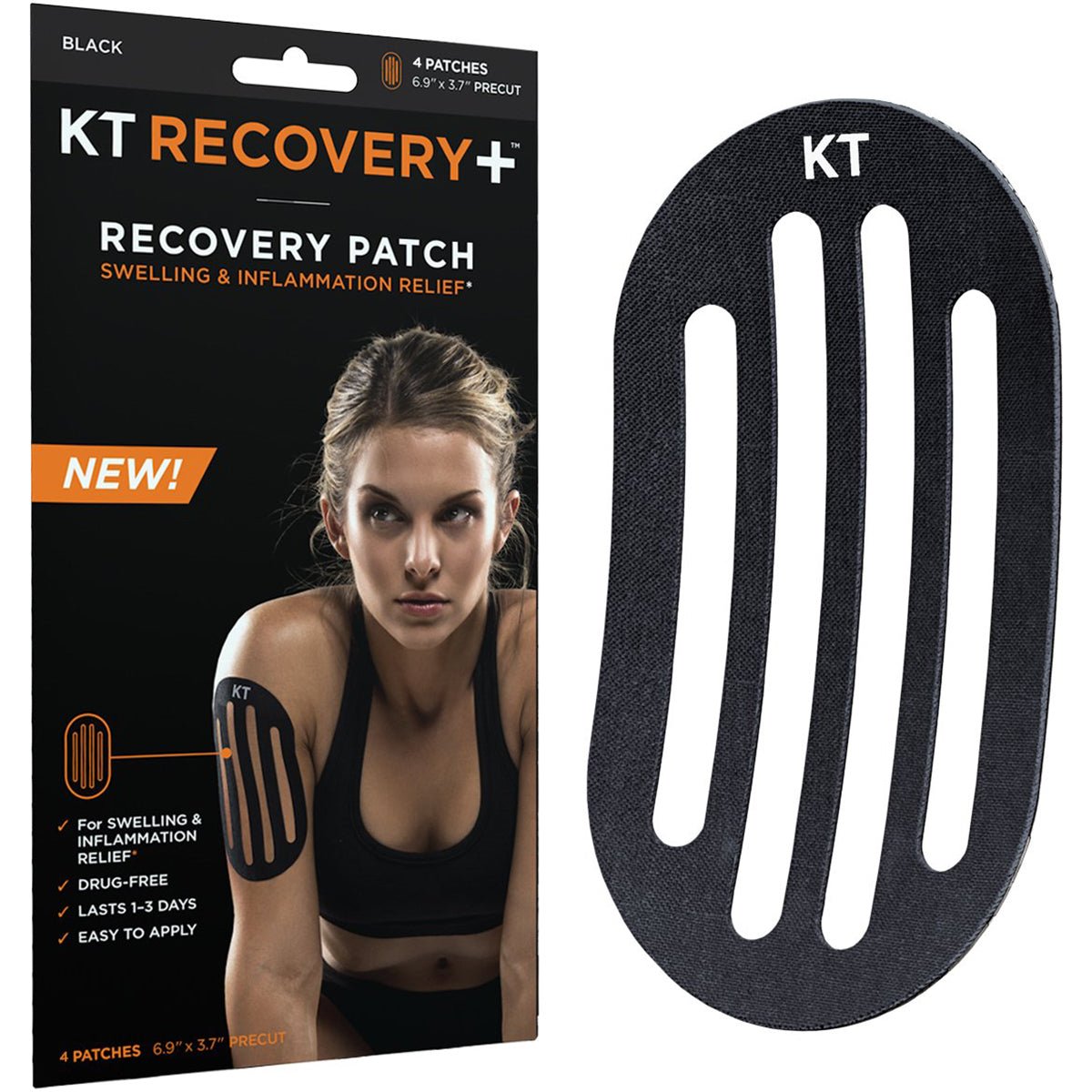 KT Tape Recovery+ Swelling and Inflammation Recovery Patches - Black - Forza Sports