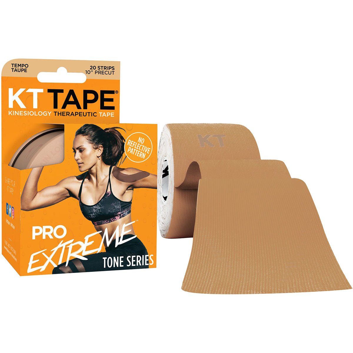 KT Tape Pro Extreme Tone Series 10" Precut Kinesiology Sports Roll - 20 Strips - Forza Sports