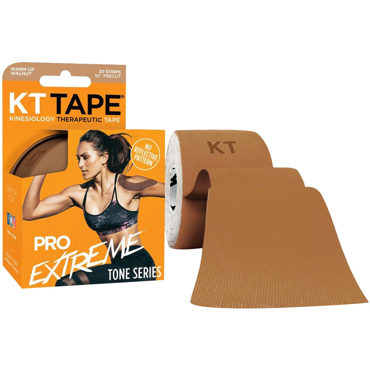 KT Tape Pro Extreme Tone Series 10" Precut Kinesiology Sports Roll - 20 Strips - Forza Sports