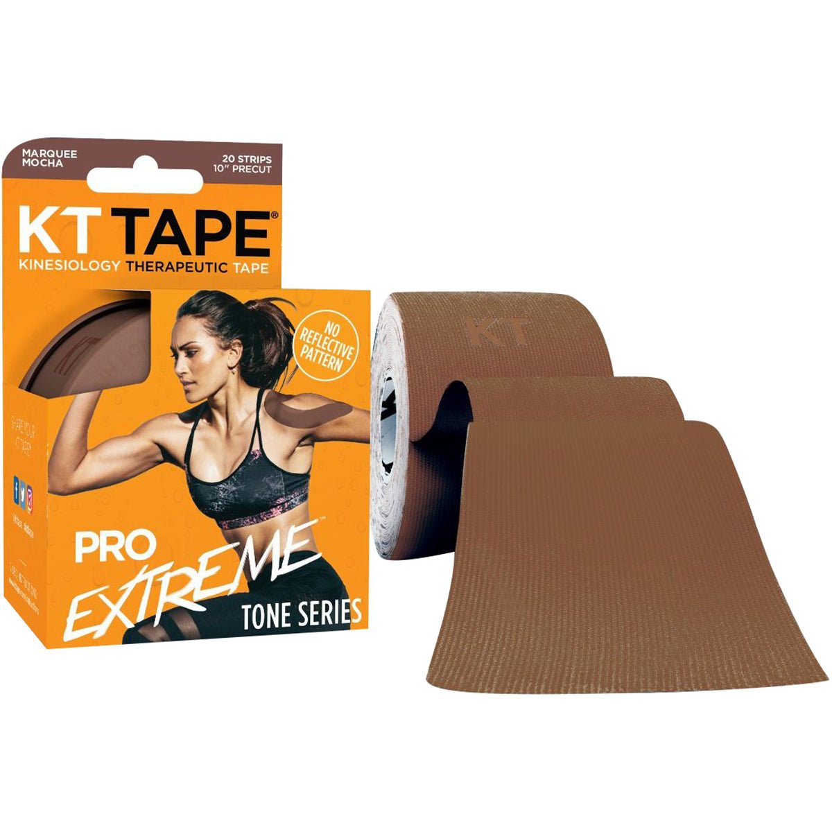 KT Tape Pro Extreme Tone Series 10" Precut Kinesiology Sports Roll - 20 Strips - Forza Sports