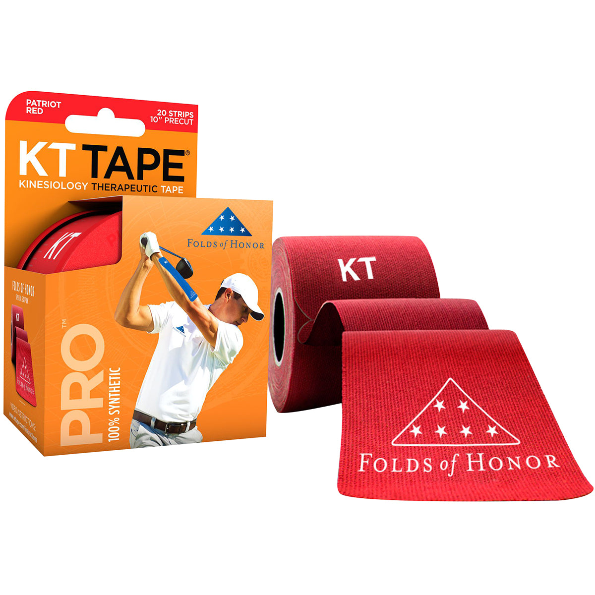 KT Tape Pro Folds Of Honor Special Edition 10" Precut Sports Roll - 20 Strips KT Tape