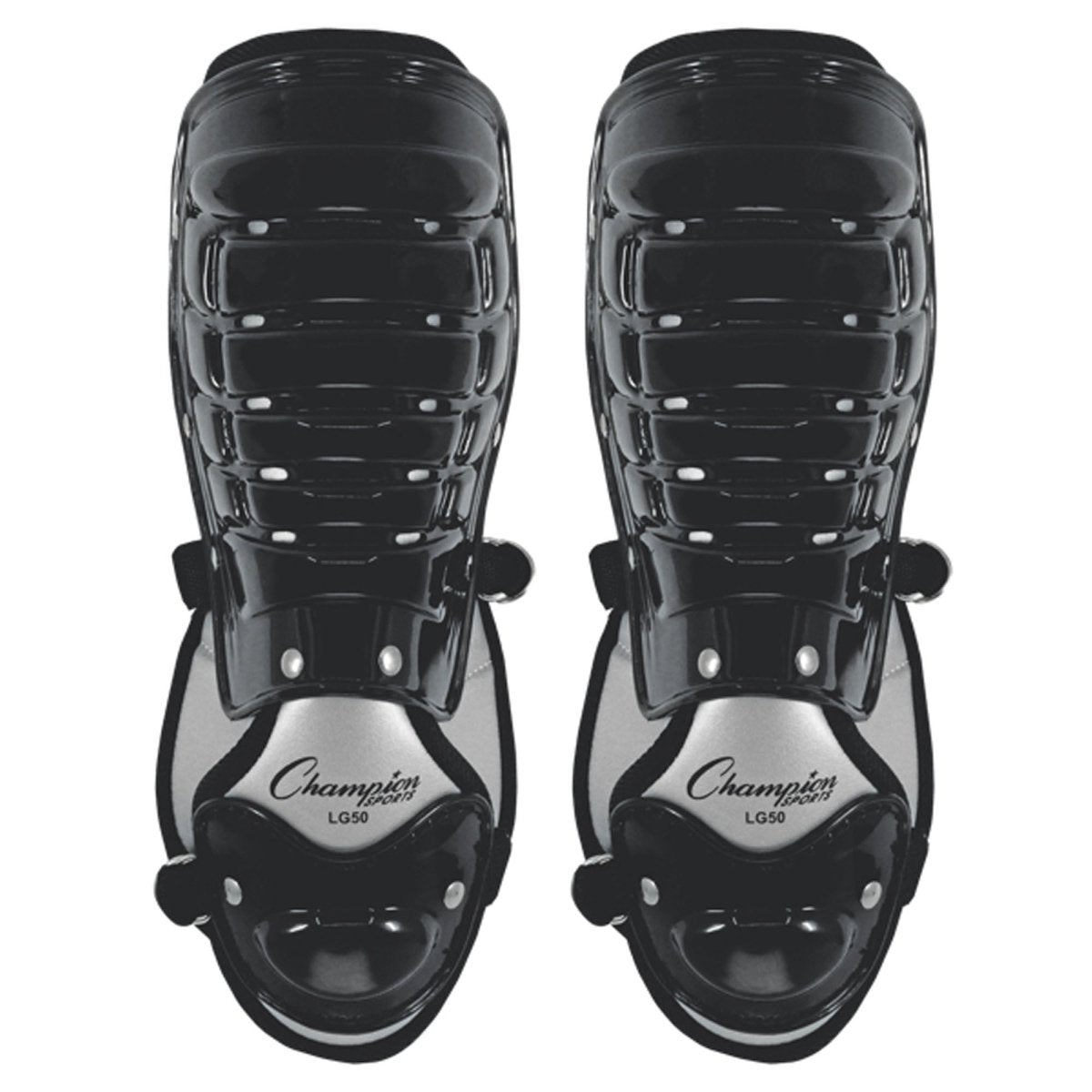 Champion Sports Adjustable Batter's Shin Guards - Black - Forza Sports