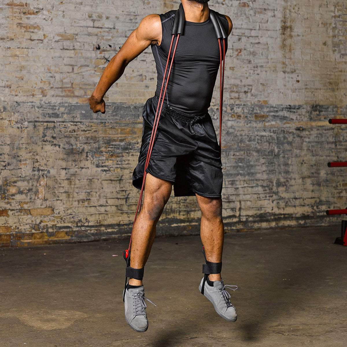 Person exercising with Lifeline USA Portable Power Jumper with Resistance Cables
