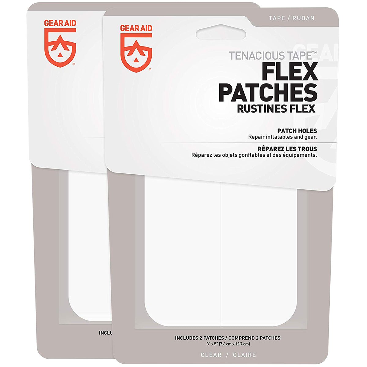 Gear Aid Tenacious Tape 3" x 5" No - Sew Peel and Stick Flex Patches - 2 - Pack - Forza Sports