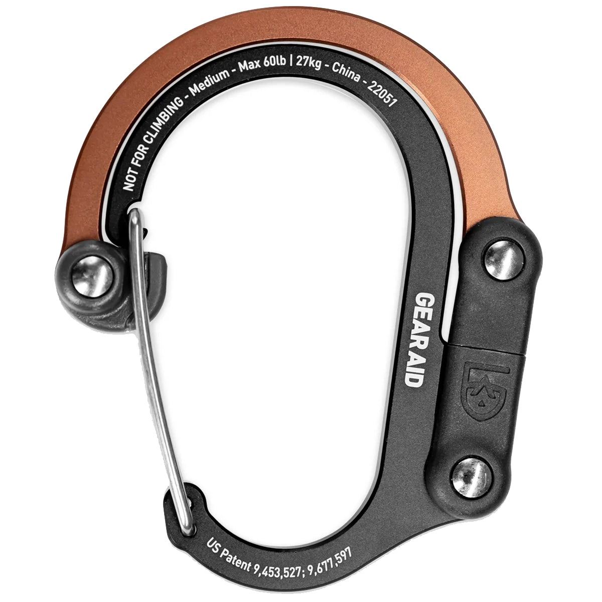 Gear Aid Heroclip Medium Hybrid Camping Gear Clip - black/brown