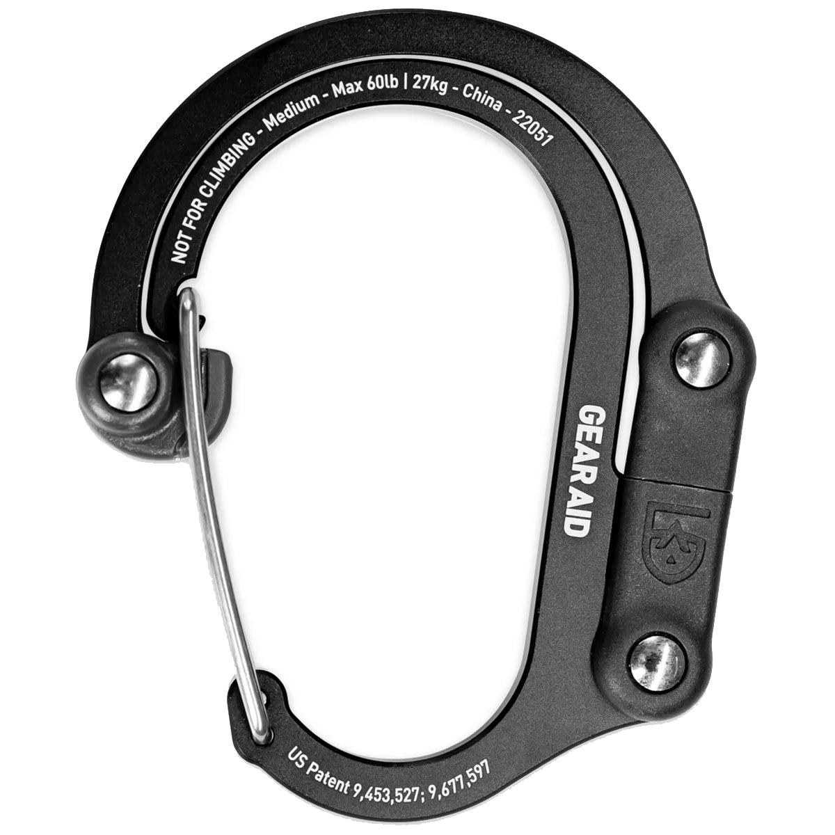 Gear Aid Heroclip Medium Hybrid Camping Gear Clip - Stealth Black