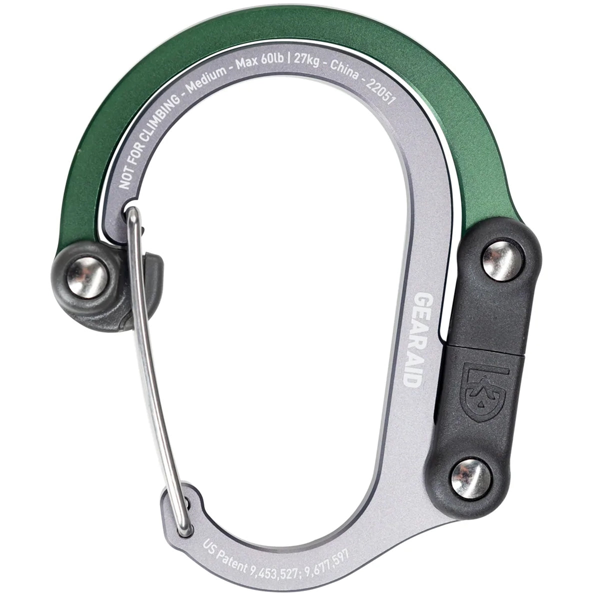 Gear Aid Heroclip Medium Hybrid Camping Gear Clip - forest green