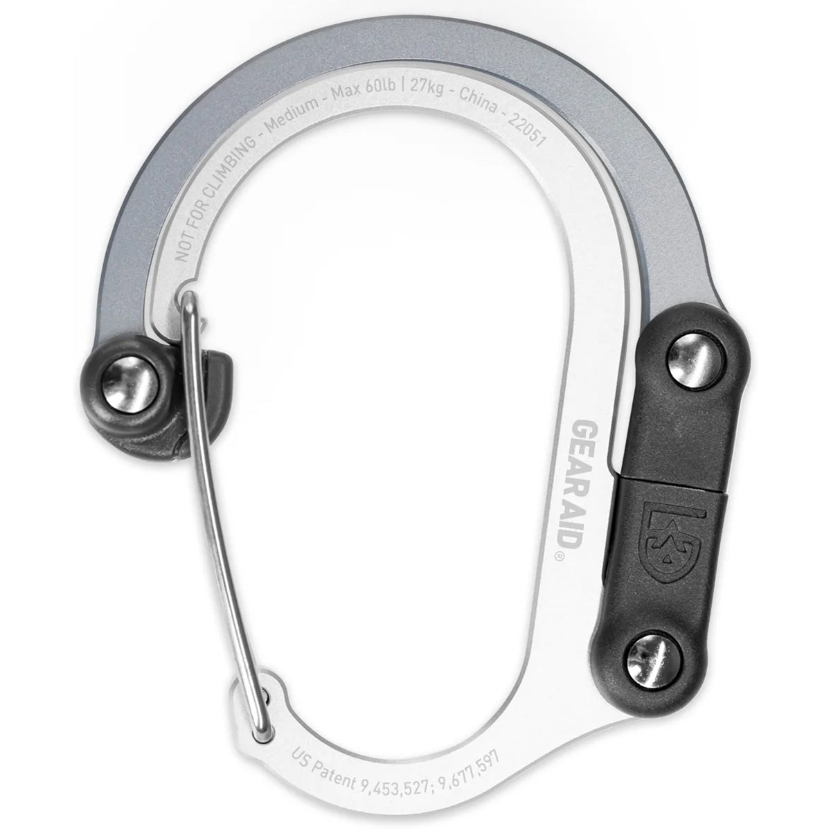Gear Aid Heroclip Medium Hybrid Camping Gear Clip - shades of grey
