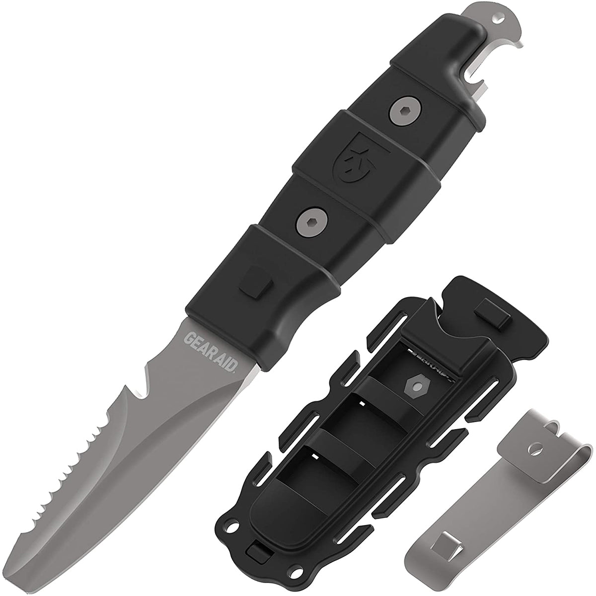 Gear Aid 3" Akua River Serrated Blunt Tip Fixed Blade Knife with Sheath - Forza Sports