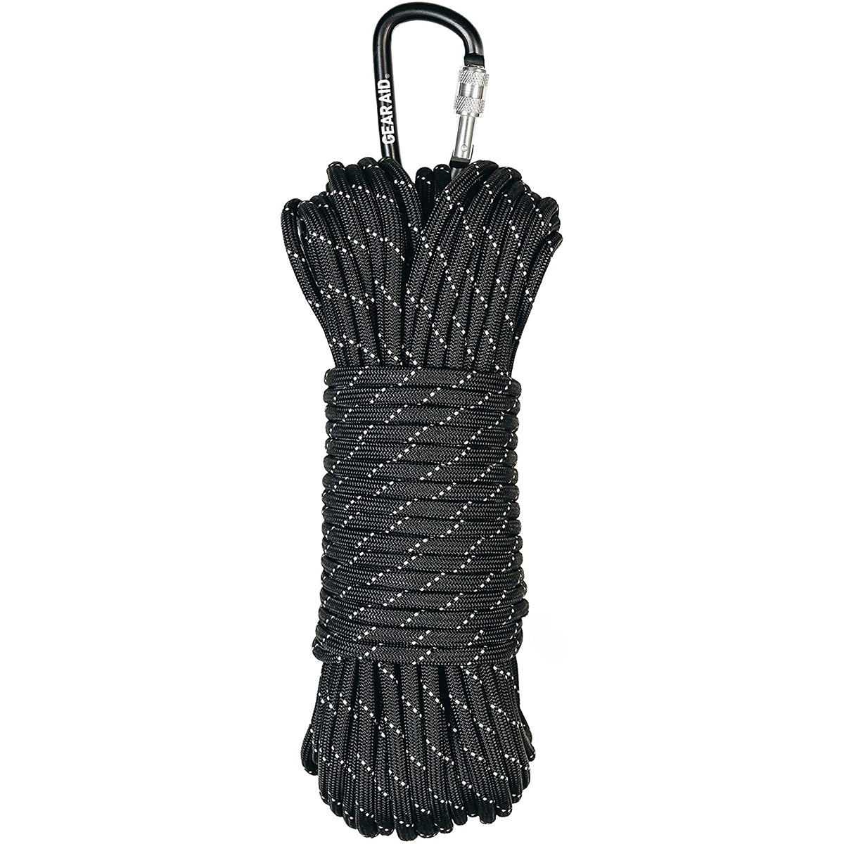 Gear Aid 100 ft. Extra Heavy Duty 1100 Paracord with Carabiner - Black/Reflective - Forza Sports