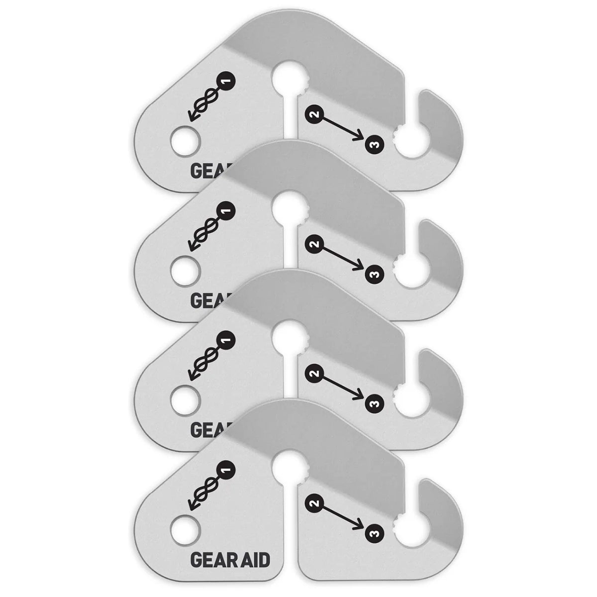 Gear Aid Outdoor Camping Guyline Tensioner 4 - Pack - Silver - Forza Sports