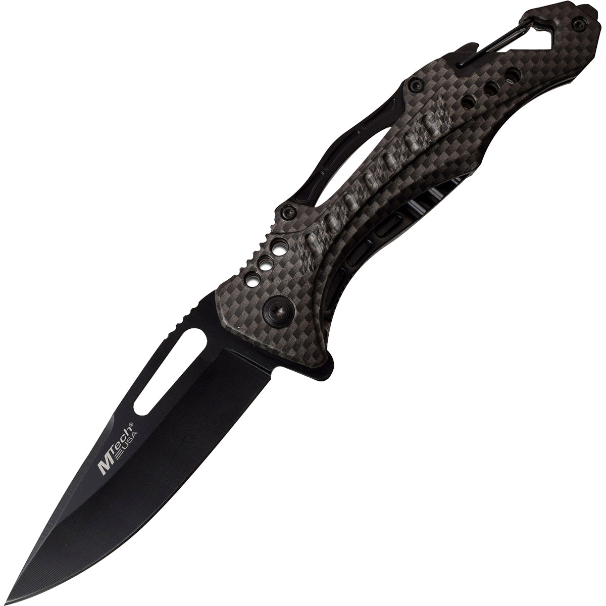 MTech USA Linerlock Spring Assisted Folding Knife Carbon Fiber Wrap MT-A705G2-CF M-Tech