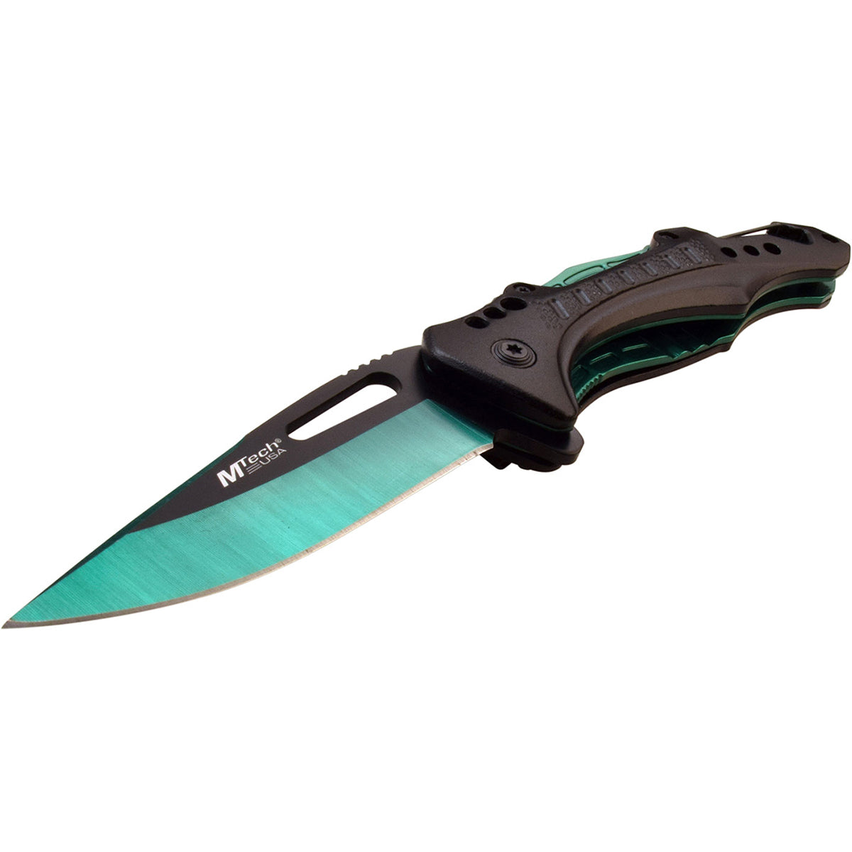 MTech USA Linerlock Spring Assisted Folding Knife, 3.5" Green Blade MT-A705G2-GN M-Tech