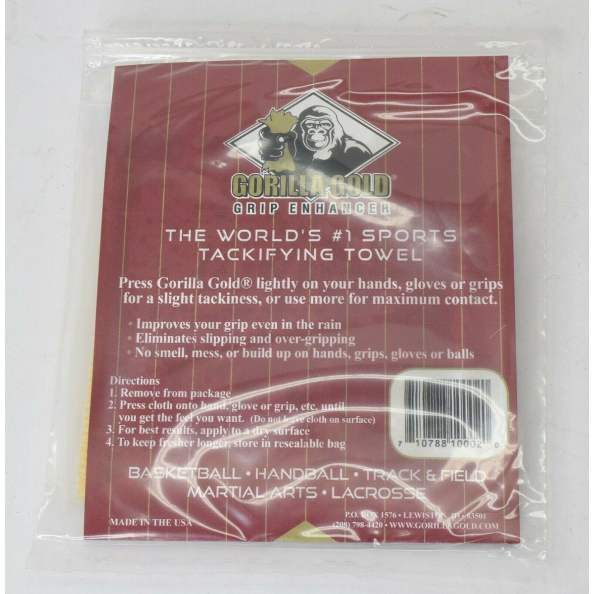 Gorilla Gold Original Reusable All Sport Tackifying Grip Enhancer Towel - Forza Sports