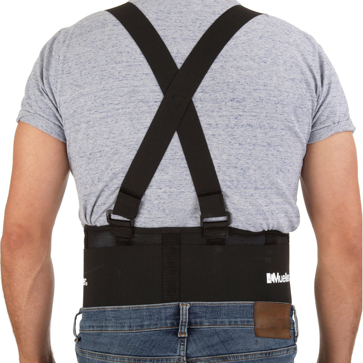 Mueller Back Support with Suspenders - Black - Forza Sports