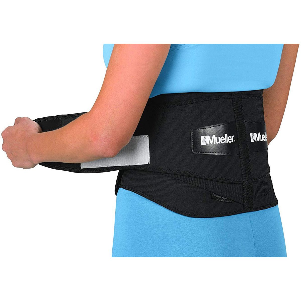 Mueller Adjustable Back Brace with Lumbar Pad - Regular - Black - Forza Sports