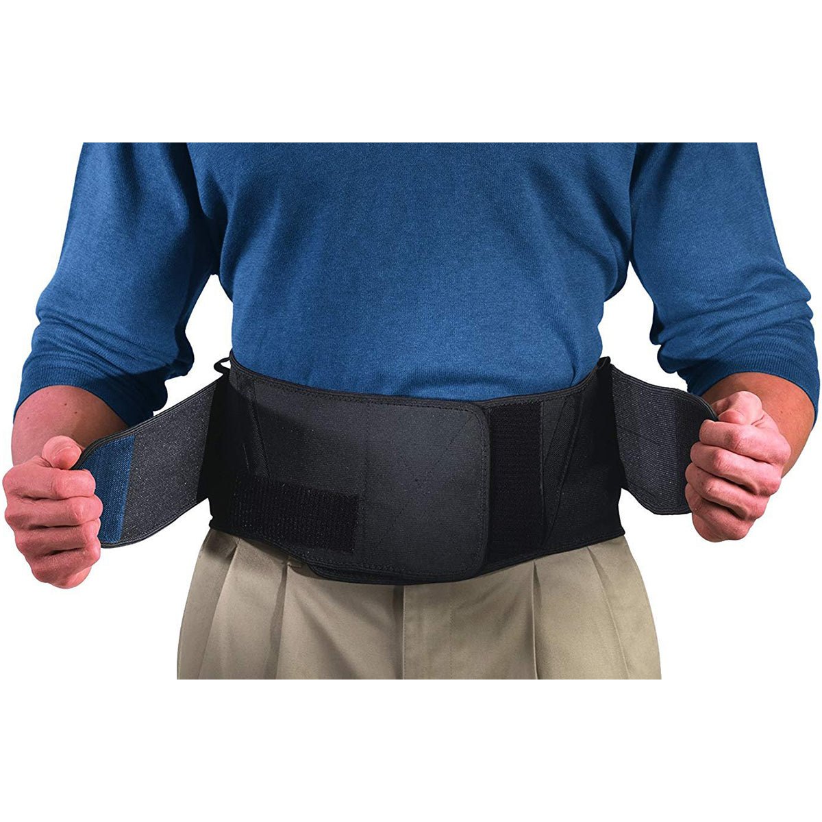 Mueller Adjustable Back Brace with Lumbar Pad - Regular - Black - Forza Sports