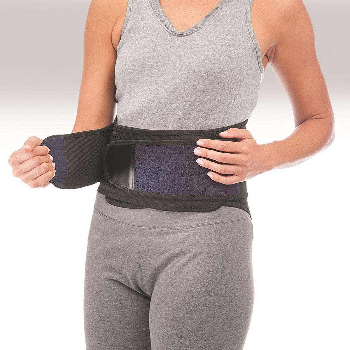Mueller Adjustable Back Brace with Lumbar Pad - Regular - Black - Forza Sports