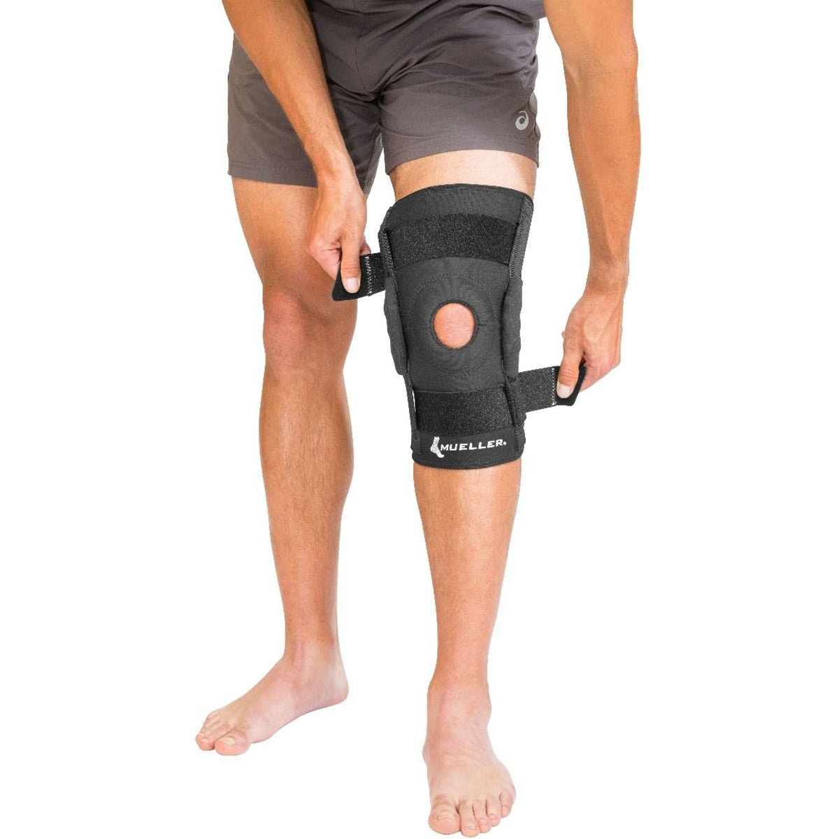 Mueller Hinged Wraparound Knee Support Brace - Black - Forza Sports
