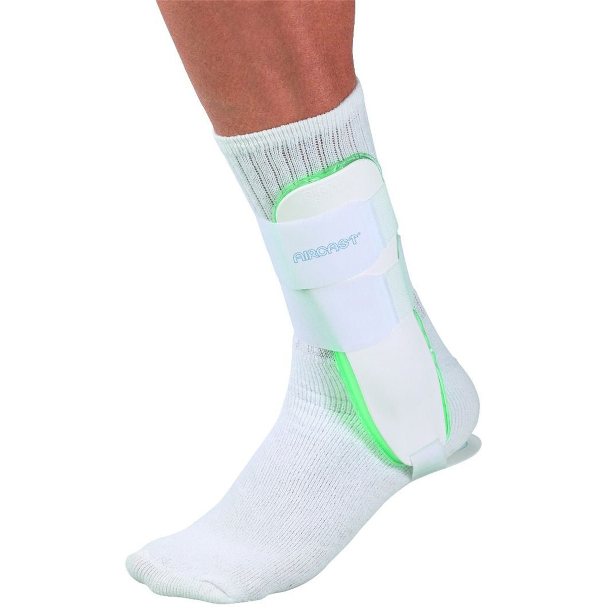 Mueller Aircast Sport Ankle Support Brace - White/Green - Forza Sports